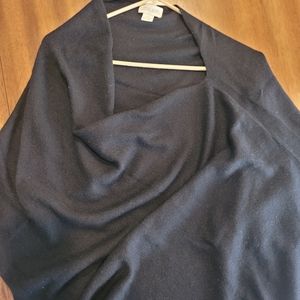 Asymmetric cashmere poncho/ scaf